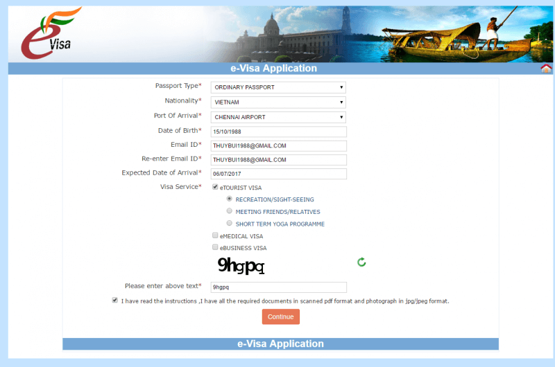 Thủ tục xin visa Ấn Độ